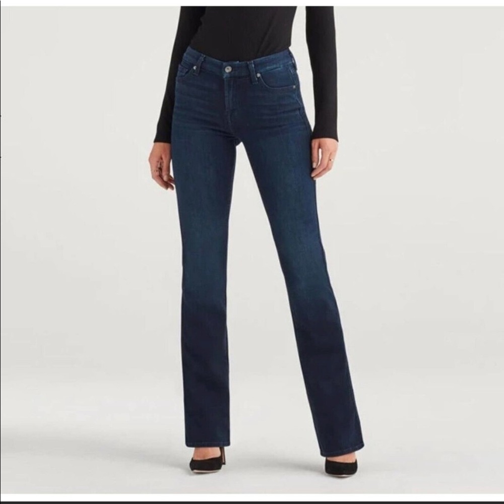 7 for All Mankind Kimmie Straight Leg Jean Size 29 Distressed Dark Blue